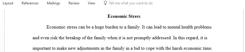 How do families cope with economic stress