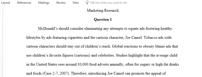 How should McDonald respond when ads promoting healthy lifestyles featuring Ronald McDonald are equated with Joe Camel and cigarette ads
