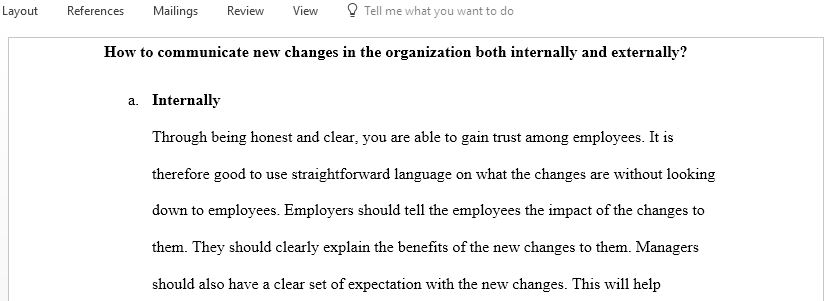 How to communicate new changes in the organization both internally and externally