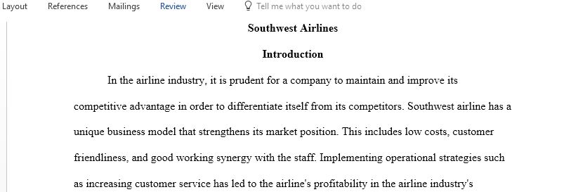 Identify and detail at least one of Porter Generic competitive strategies that Southwest Airlines has been using