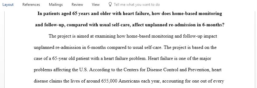 In patients aged 65 years and older with heart failure how does home-based monitoring and follow-up