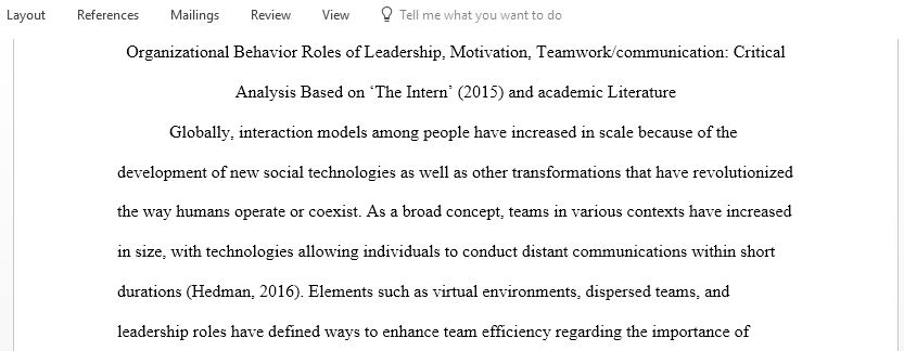 Introduction to Organisational Behaviour roles of leadership motivation and teamwork