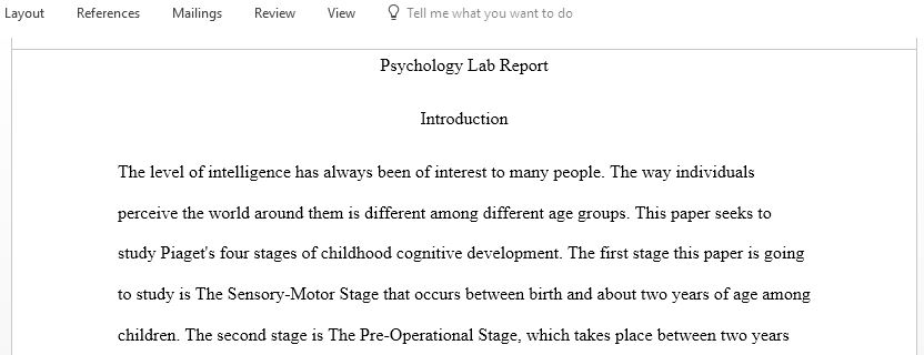 Piaget Stages of Childhood Cognitive Development