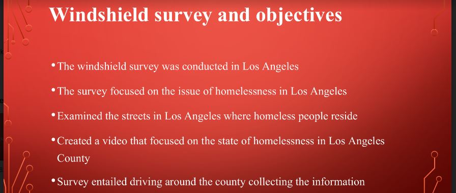 Prepare a windshield survey presentation