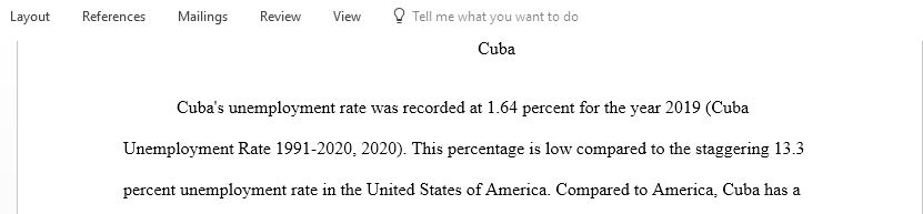 Refer to the economic data of a country of your own choosing