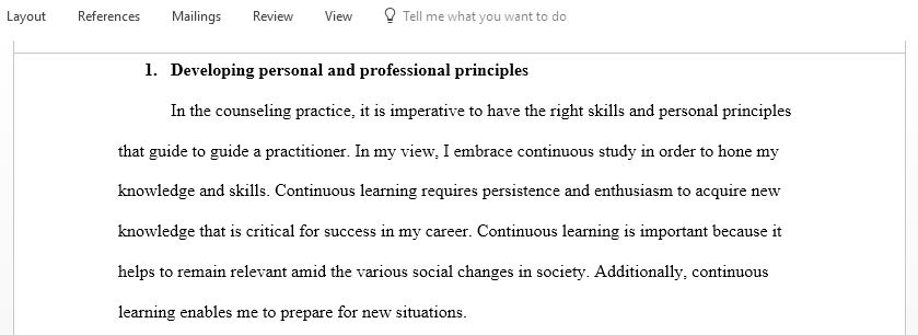 Self-review for counselling level 5