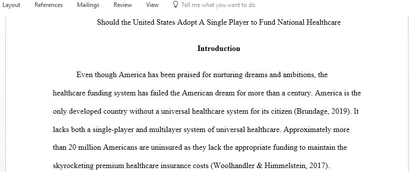 Should the United States adopt a single-payer plan to fund national health insurance