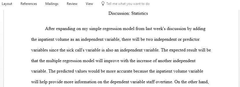 Simple linear regression model