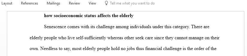 Socioeconomic problems of elderly
