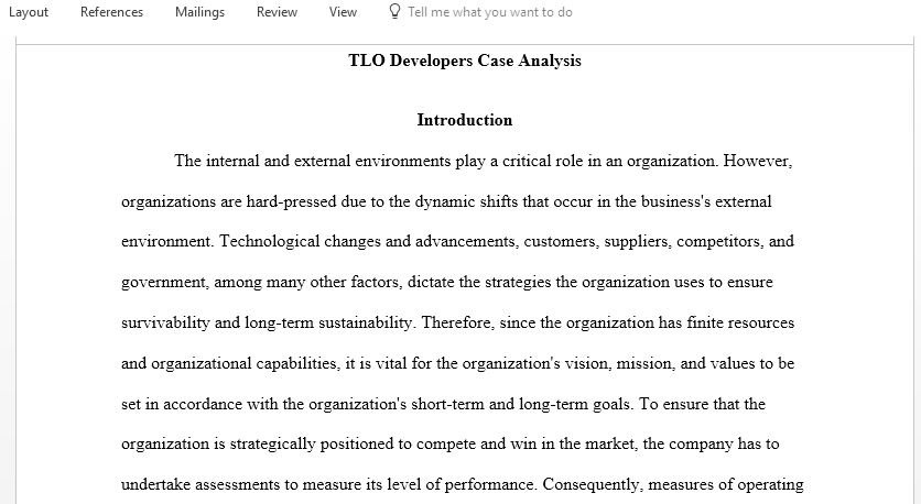 TLO Developers Case Analysis