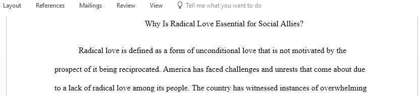 Why is radical love essential for social allies