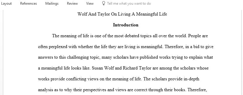 Wolf and Taylor on living a meaningful life