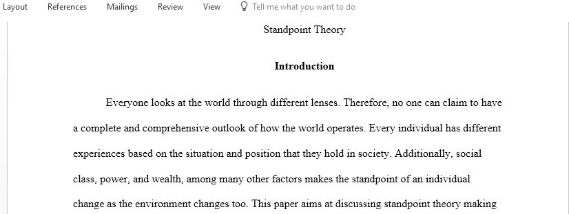 Write a paper explaining and integrating the terms from Standpoint Theory to your synopsis of the movie Gosford Park