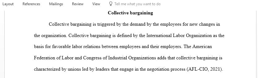 Write a research paper outlining the collective bargaining process
