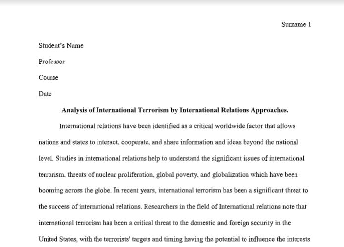  Analyze One of The International Relations Problems Through the Perspective of  Two to Three of The Major Theoretical Approaches 