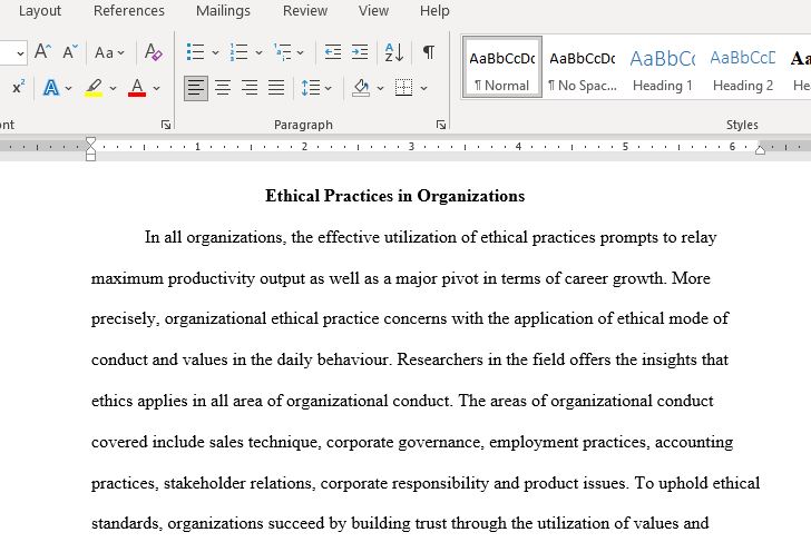 Analyzing The Ethical Practices of Your Organization Then Develop an Ethics Plan for Your Organization