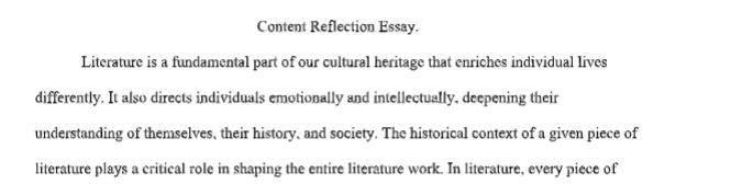 Content Reflection Essay.