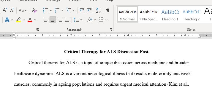 Critical Therapies for Amyotrophic Lateral Sclerosis 