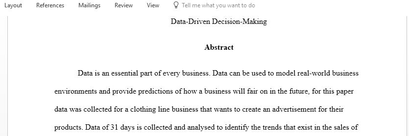 Data Driven Decision Making