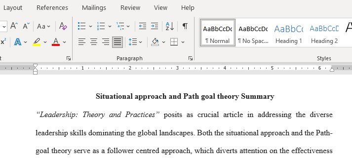 Do A Chapter Summary on Chapter 5 Situational Approach and Chapter 6 Path Goal Theory 