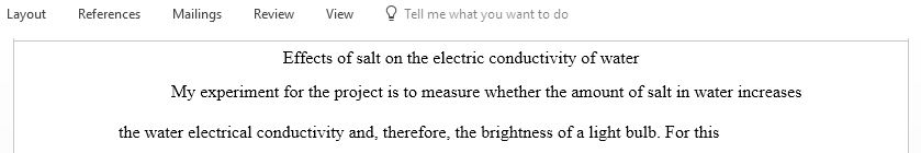 Effects of salt on the electric conductivity of water