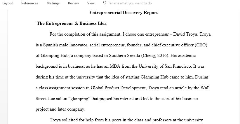 Entrepreneurial Discovery Report