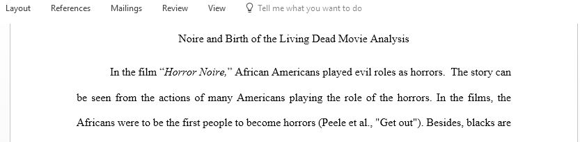 Horror Noire and Birth of the Living Dead Movie Analysis