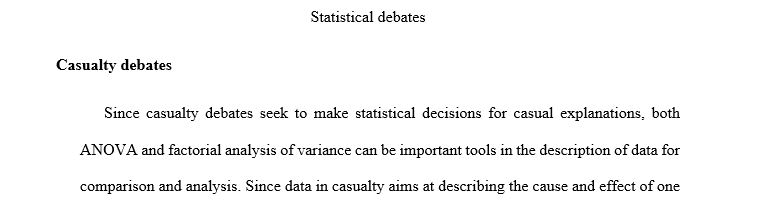 How Can Analysis of Variance and Factorial Analysis Of Variance Be Applied When Analyzing Data For Debate Purposes As Presented By Best