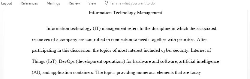 Information Technology Management Summative Discussion Board