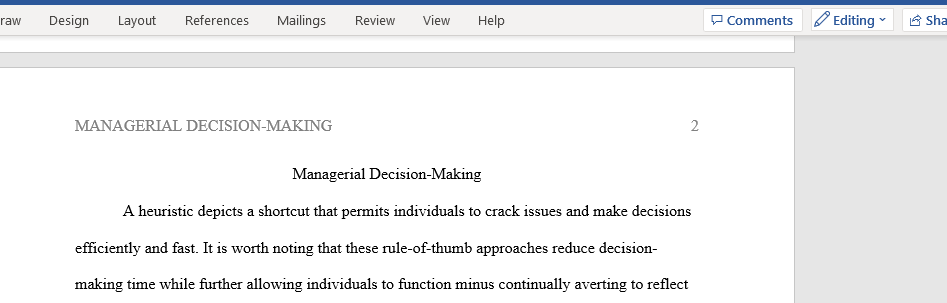 Managerial Decision-Making