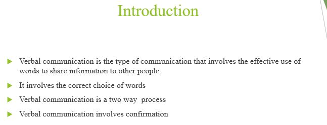 Create A Slide Presentation About the Principles of Effective Verbal Messages