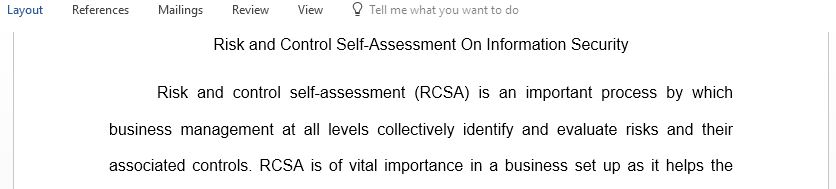 Risk and Control Self-Assessment