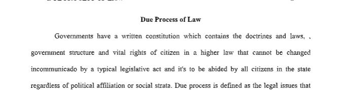 What Is Meant When Someone Says Due Process of Law