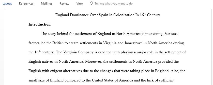 What were the key events that led to England gaining control over the Atlantic and establishing settlements in the North America