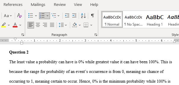 A Probability Is a Fraction of a Number of Repetitions of Some Process. What Is the Least Value A Probability Can Have as A Percent