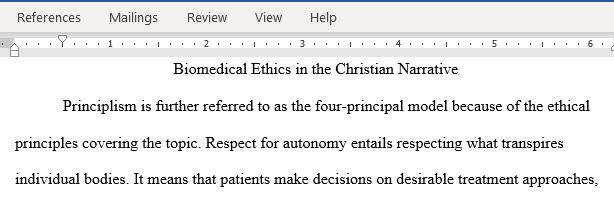 Biomedical Ethics in the Christian Narrative