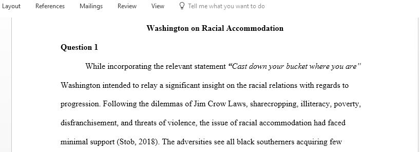 Booker T Washington on Racial Accommodation