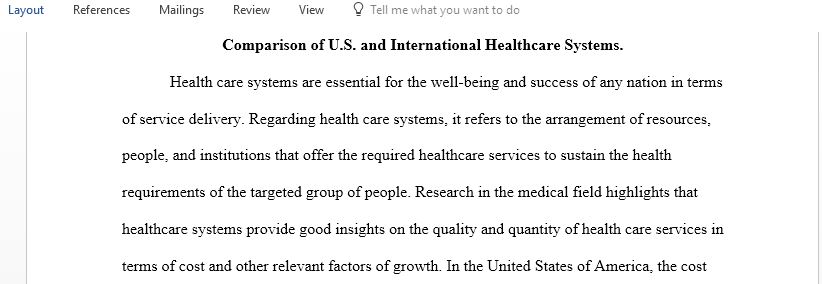 Comparison of US and International Healthcare Systems