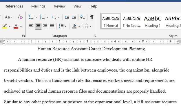 Design An Example of a Career Development Plan for The Job Position You Chose in The Term Project