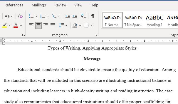 Explain Why Different Types of Writing Are Appropriate for Different Audiences and Or Stakeholders