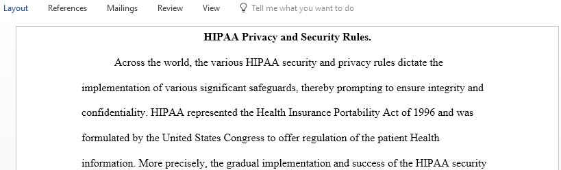 HIPAA Privacy and Security Rules