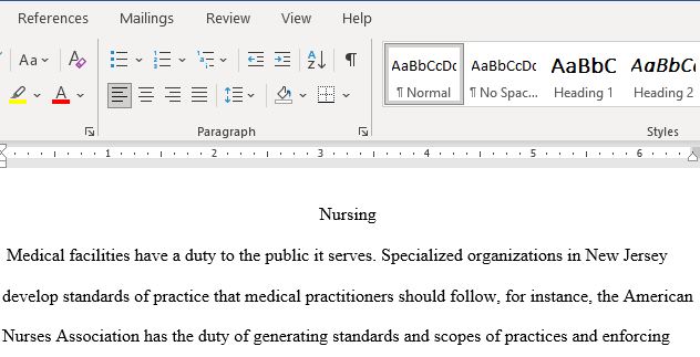 Outline The Process for The Development of Nursing Standards of Practice for Your State