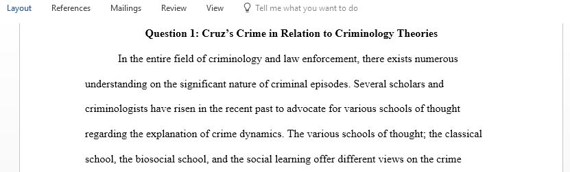 Read the newspaper article and then explain how different criminological theories or theorists would explain the criminal episode