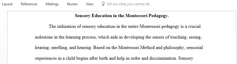 Sensory education in Montessori pedagogy