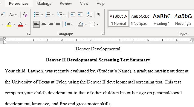 The Denver Developmental II Assessment