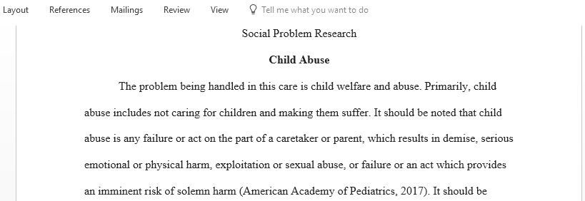 A description of the known explanations or causes of child welfare and abuse social issues
