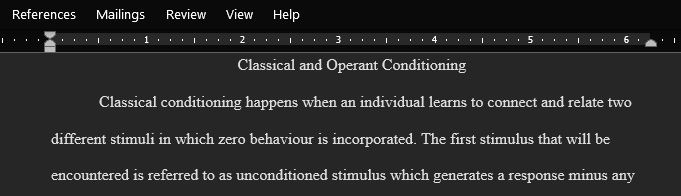 Classical and Operant Conditioning