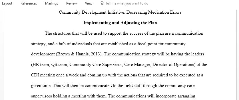 Community development Initiative on decreasing medication errors