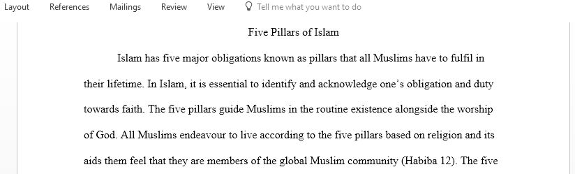 Discuss the Five pillar of Islam