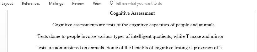 Evaluate and analyze measures used for specific diagnostic categories share your thoughts and feelings about cognitive assessment